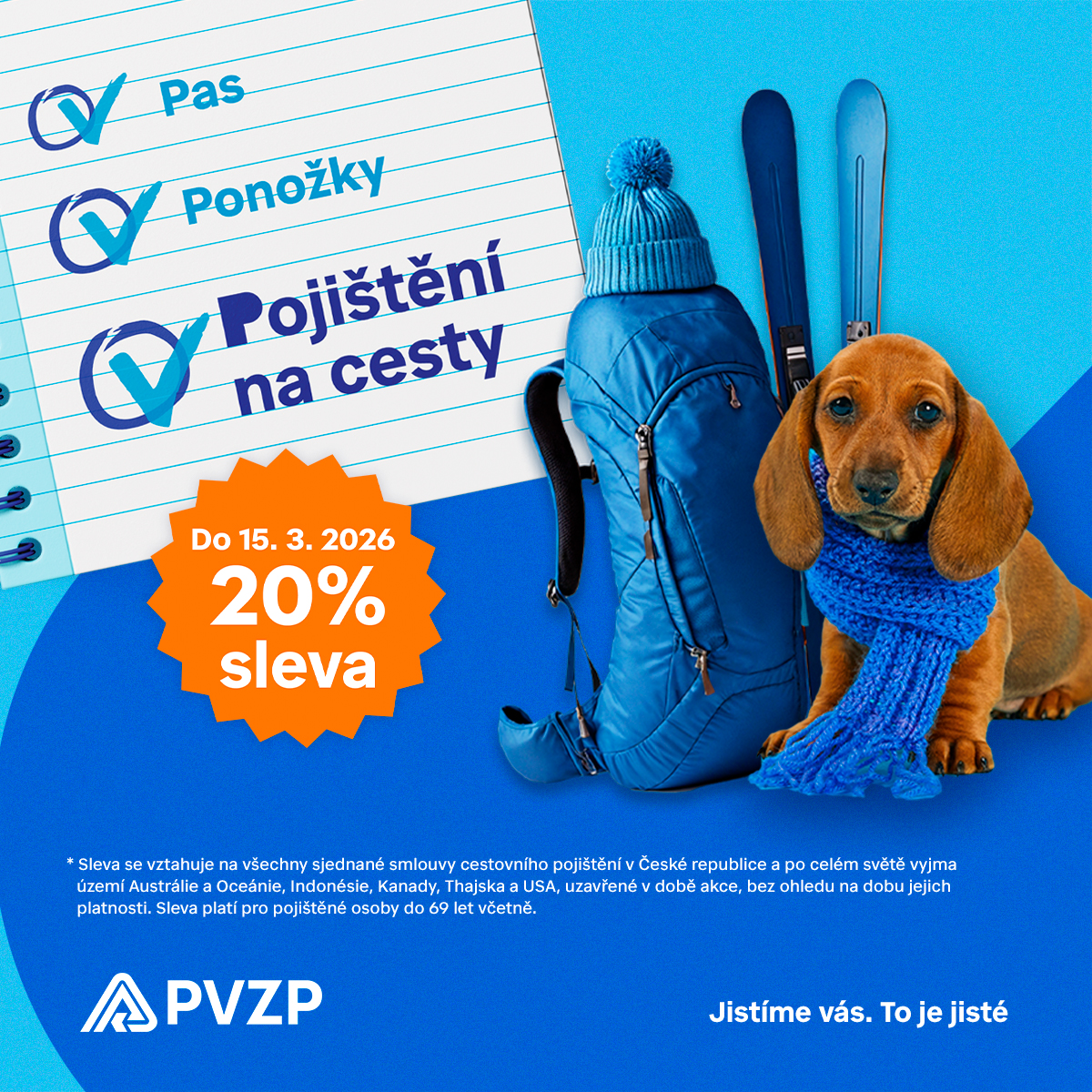 Přibalte si na jarní prázdniny cestovní pojištění s 20% slevou
